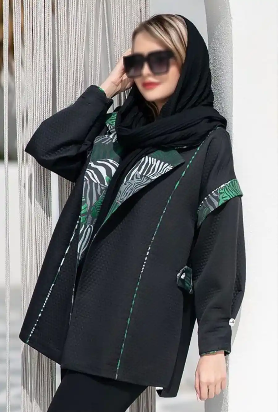 مانتو مشکی مجلسی کار شده