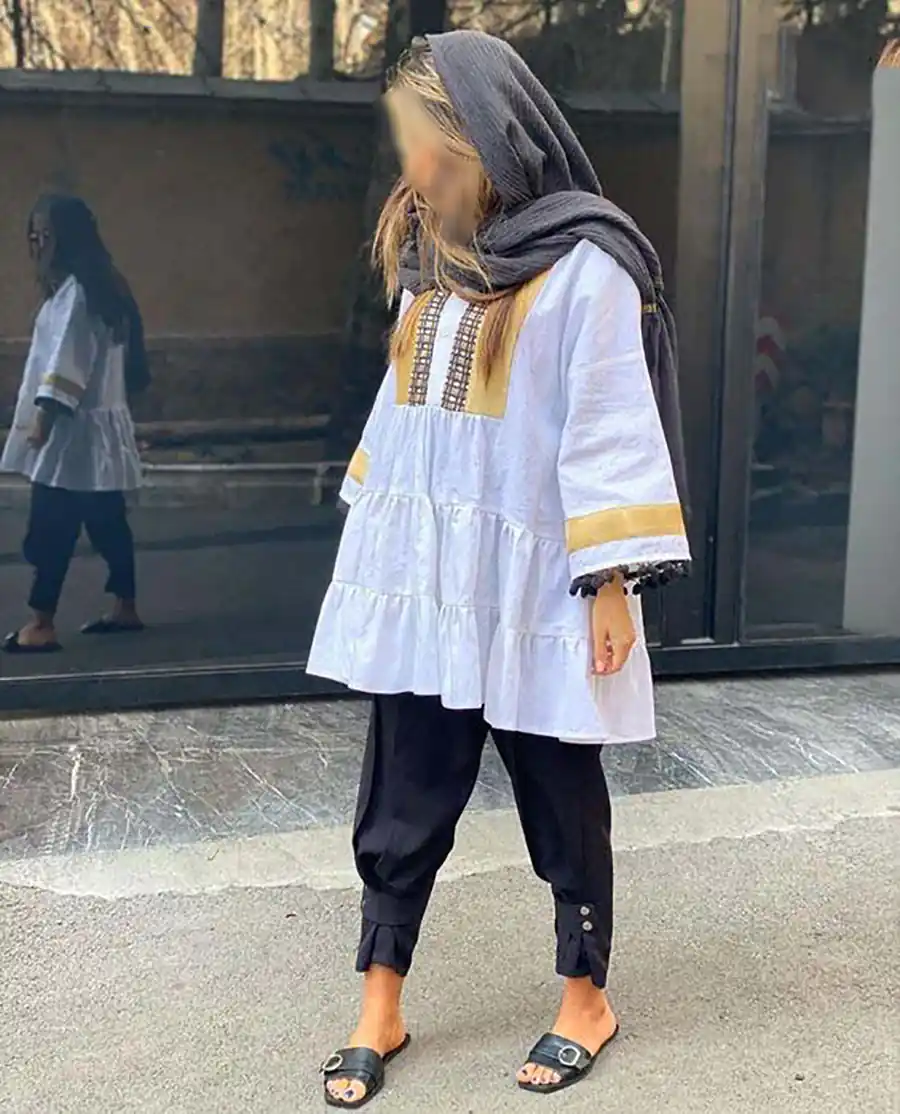 مانتو مزونی سوزن دوزی