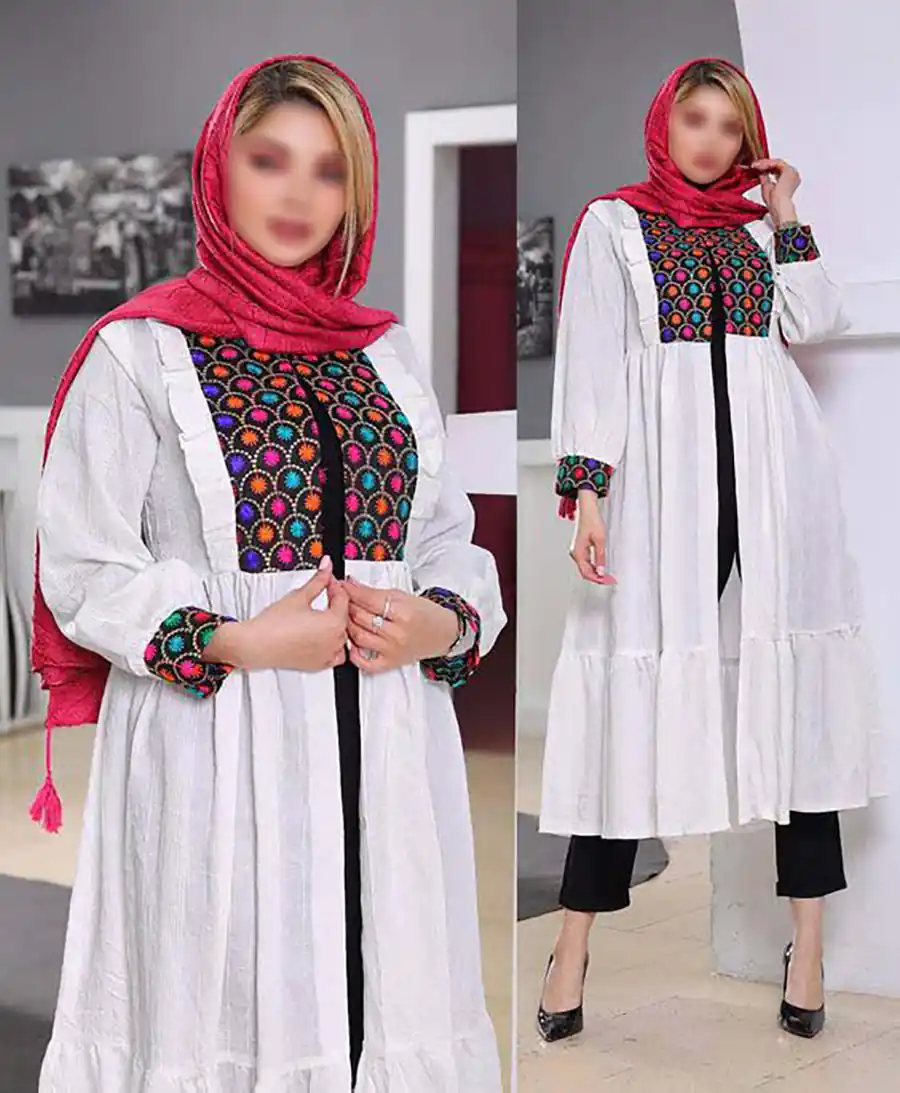 مانتو مزونی سوزن دوزی