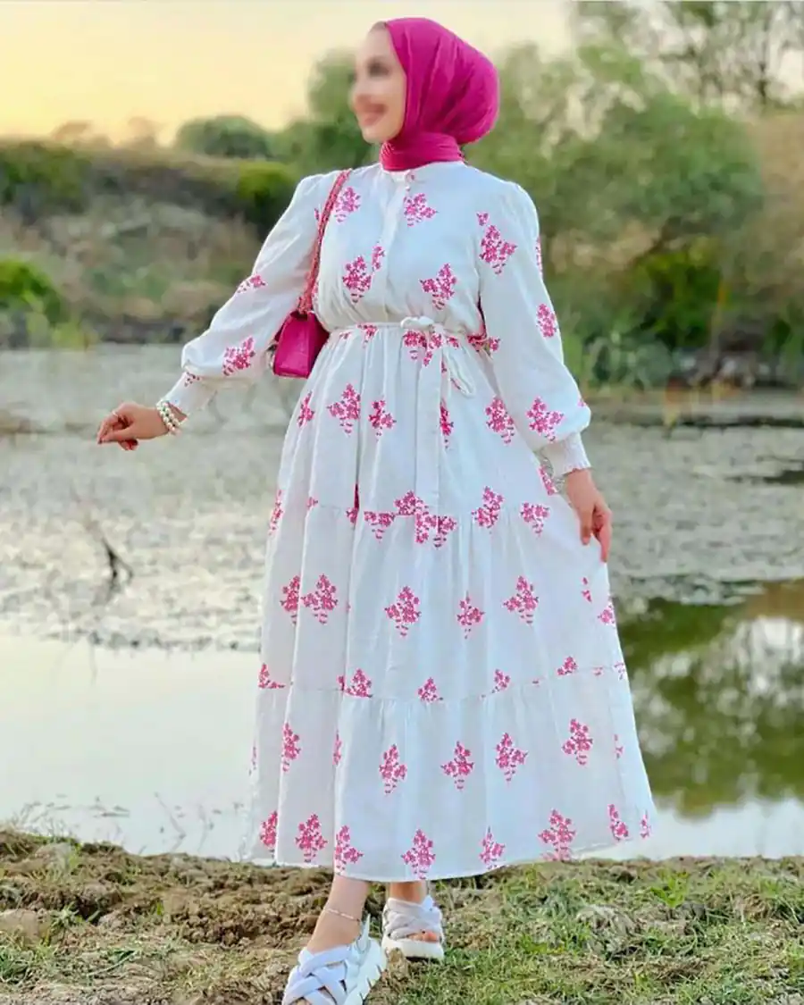 پیراهن چین دار تابستانی