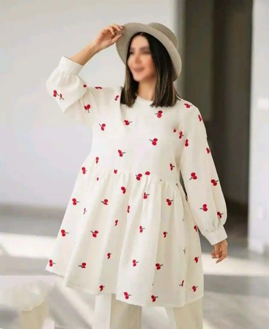 پیراهن چین دار تابستانی