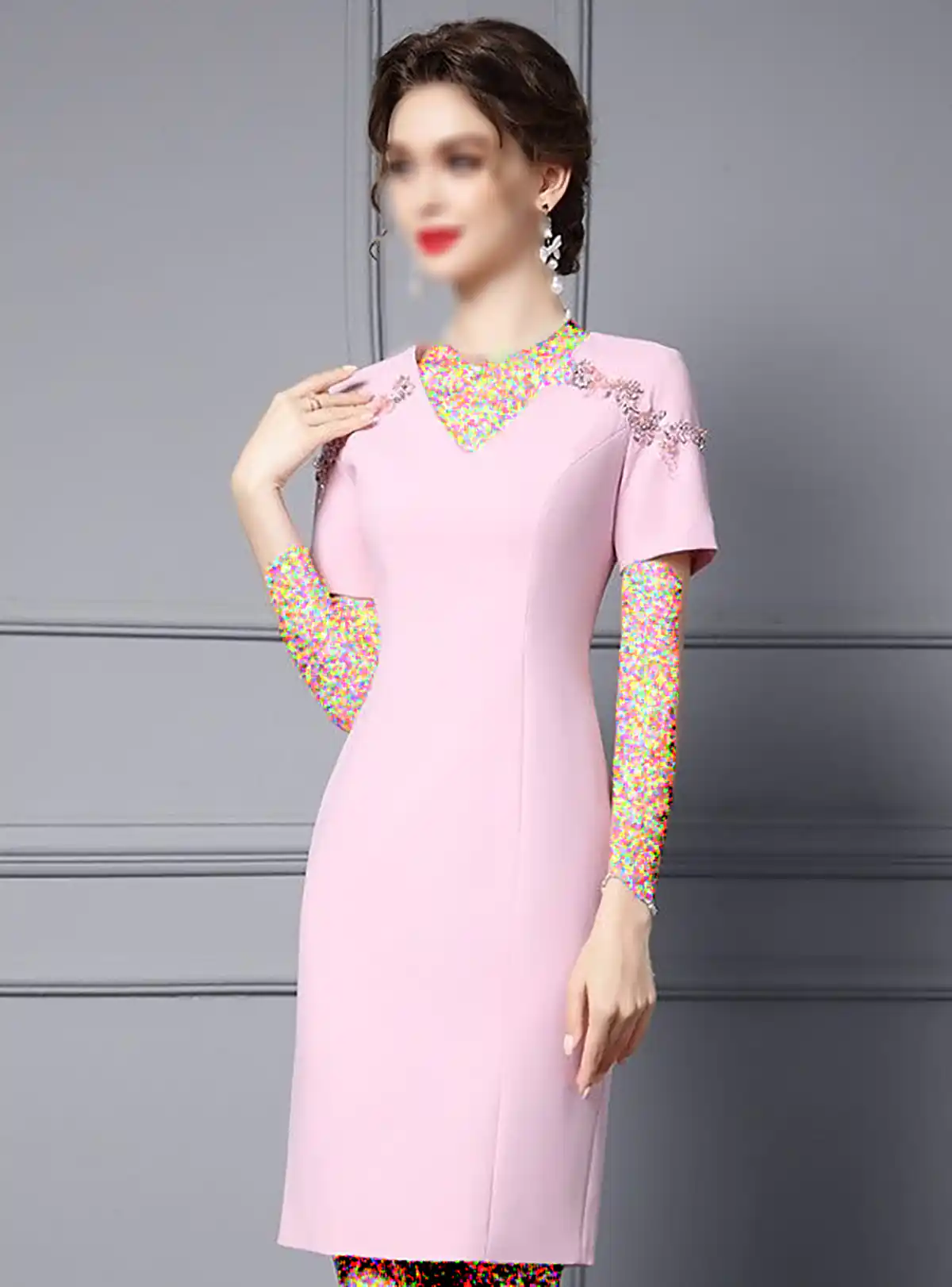 پیراهن مازراتی راسته صورتی