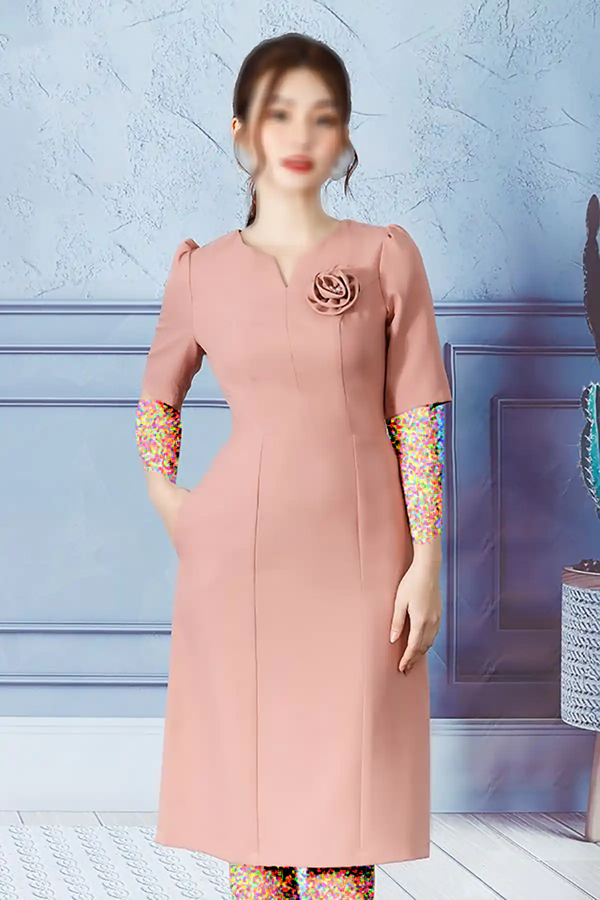 پیراهن مازراتی راسته صورتی