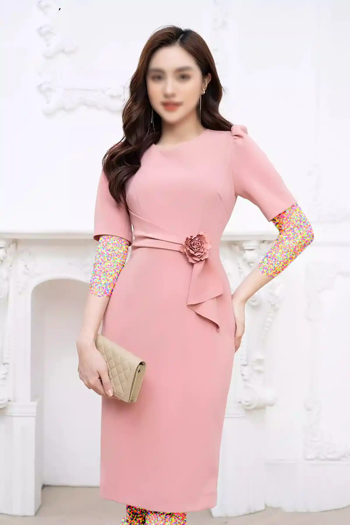 پیراهن مازراتی راسته صورتی