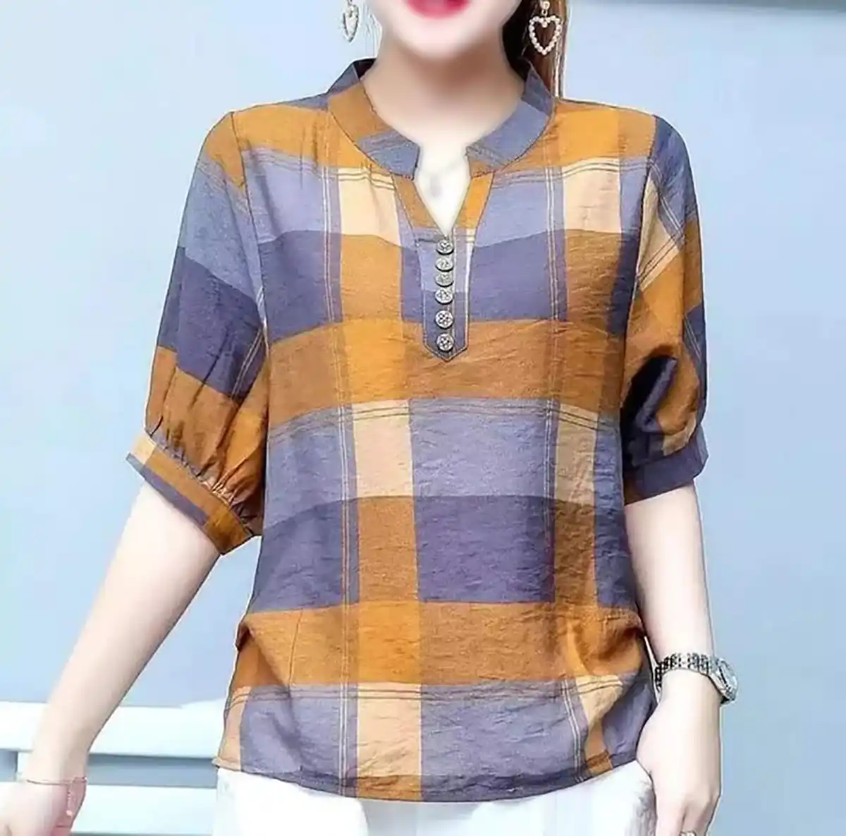 شومیز نخی چارخونه