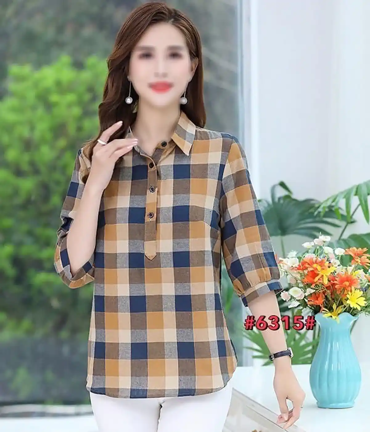 شومیز نخی چارخونه