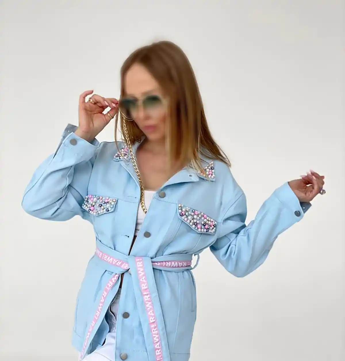شومیز شیک آبی یخی