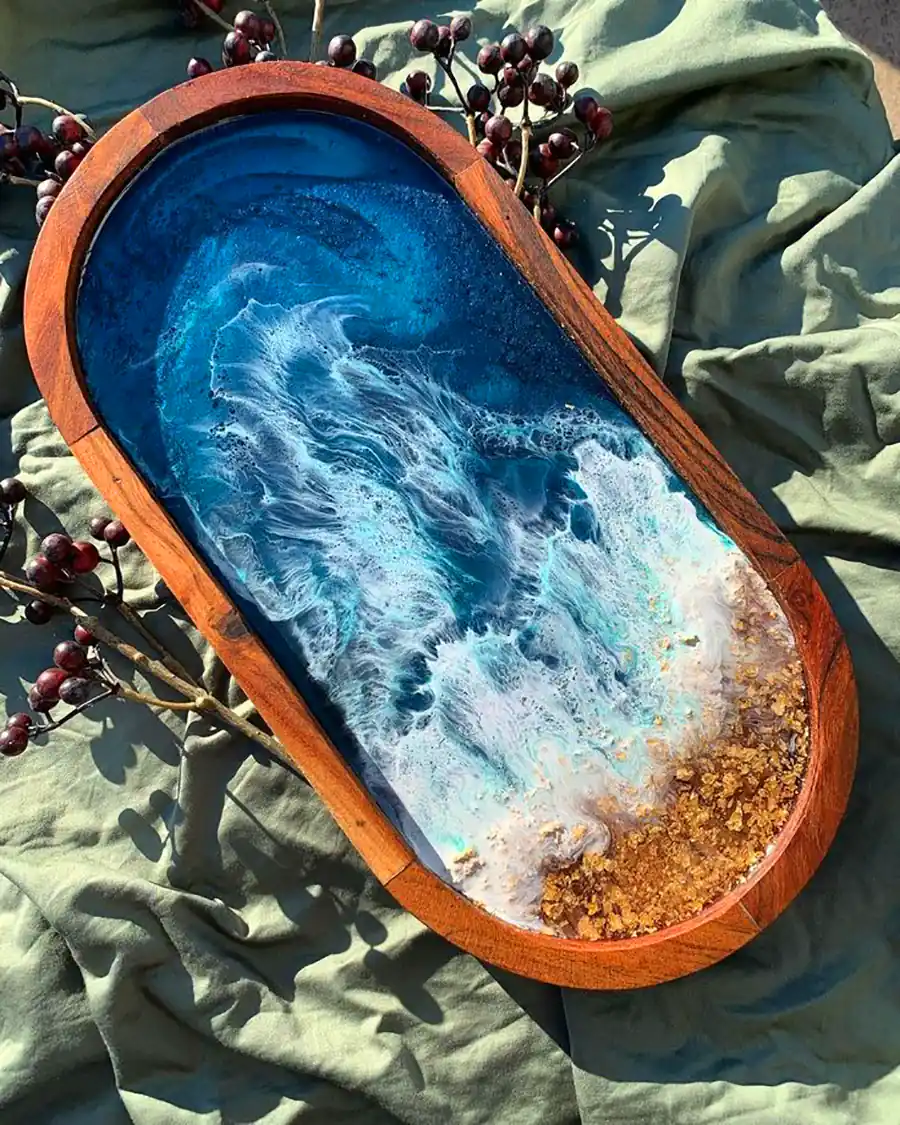 سینی سرو چوبی و اپوکسی