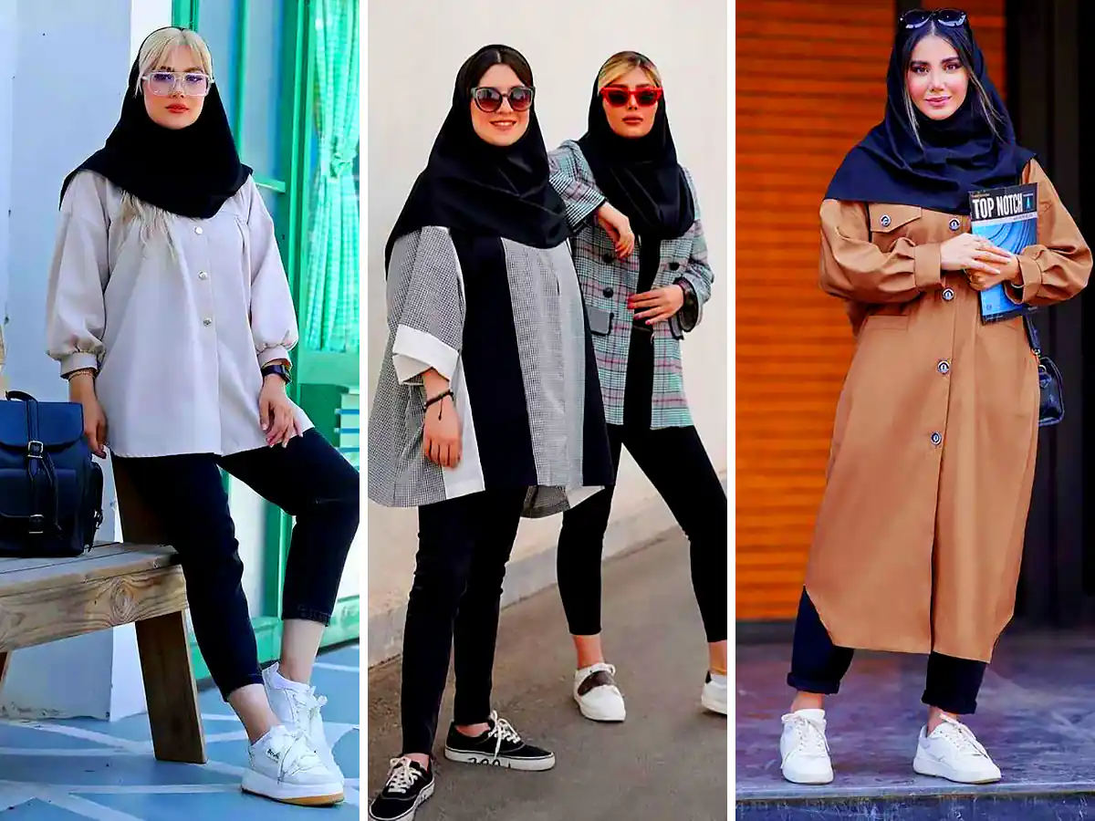 استایل دانشجویی با مانتو بلند