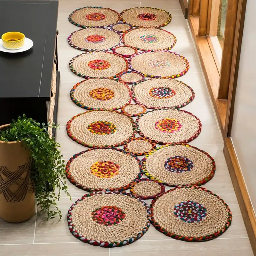 فرش حصیری اتاق نشیمن
