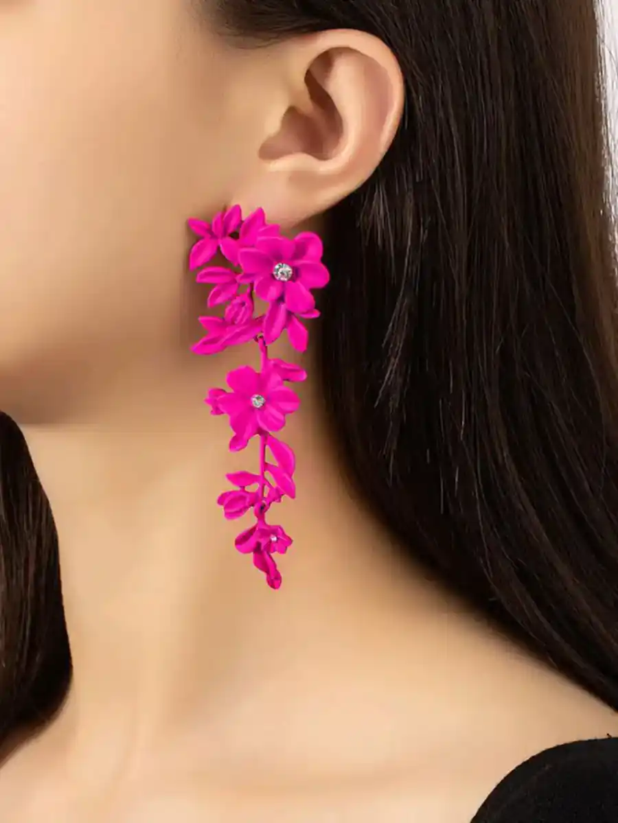گوشواره آویز رنگی گلبرگ