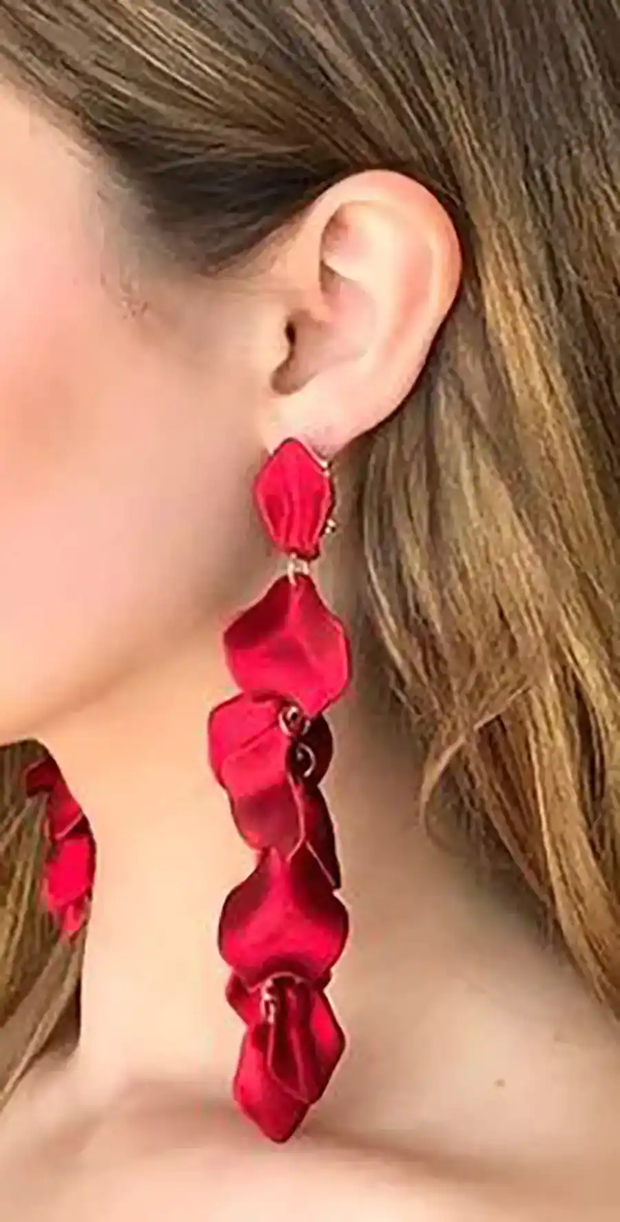 گوشواره آویز رنگی گلبرگ