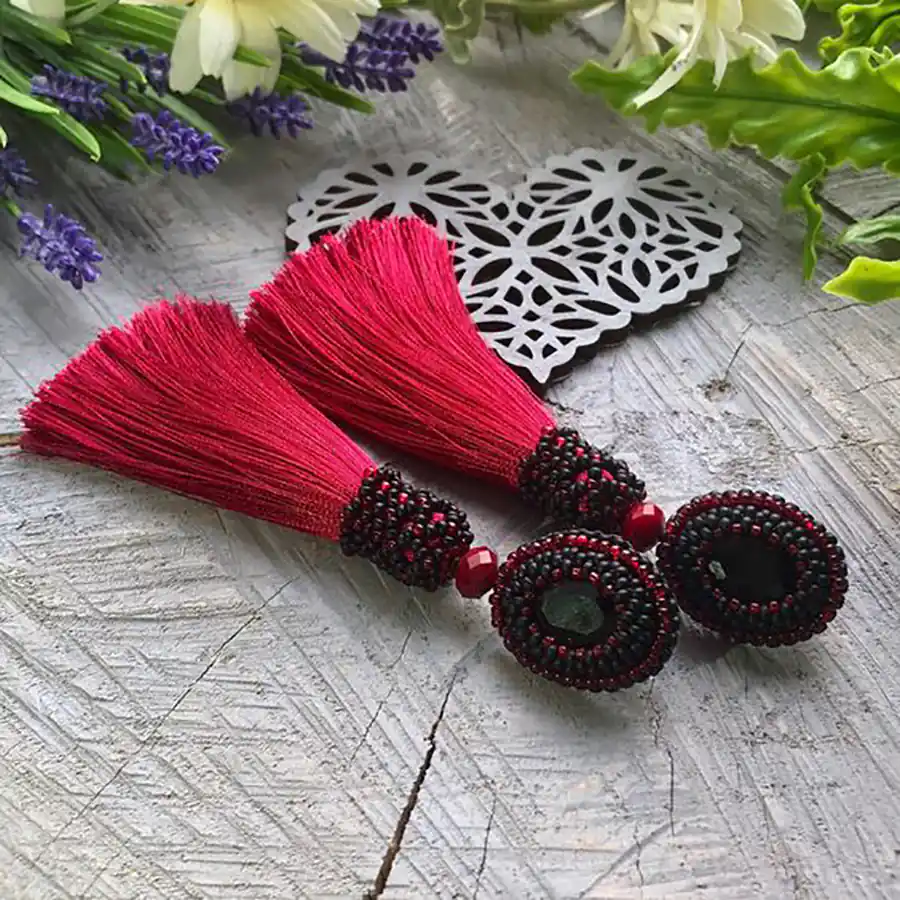 گوشواره دستساز منگوله ای