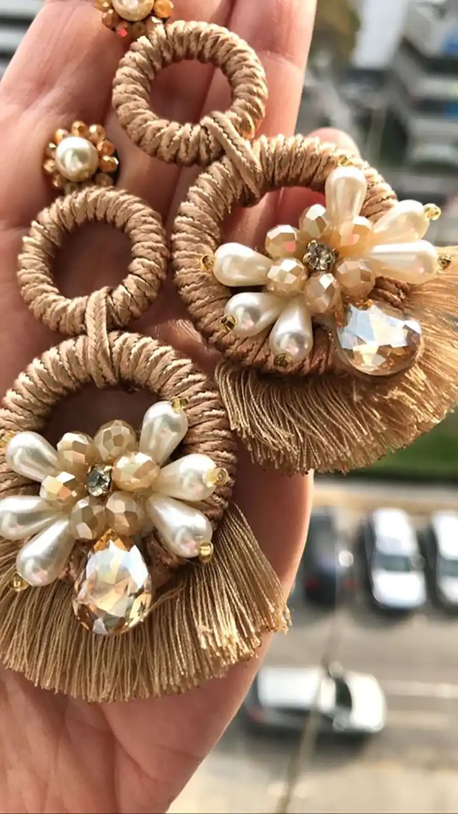 گوشواره دستساز منگوله ای