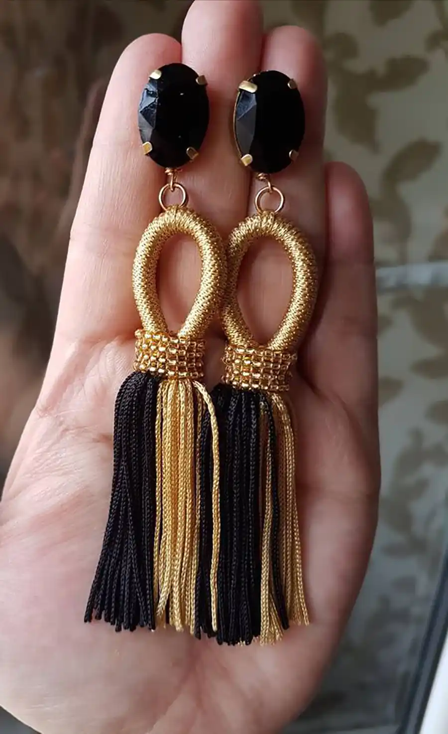 گوشواره دستساز منگوله ای