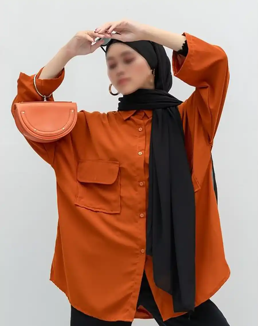ست مانتو نارنجی شیک