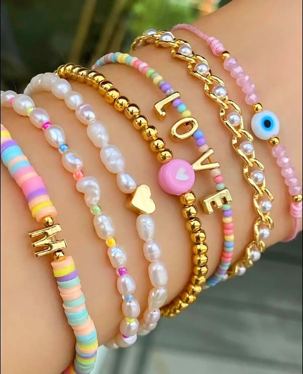 دستبند دخترونه مهره ای 