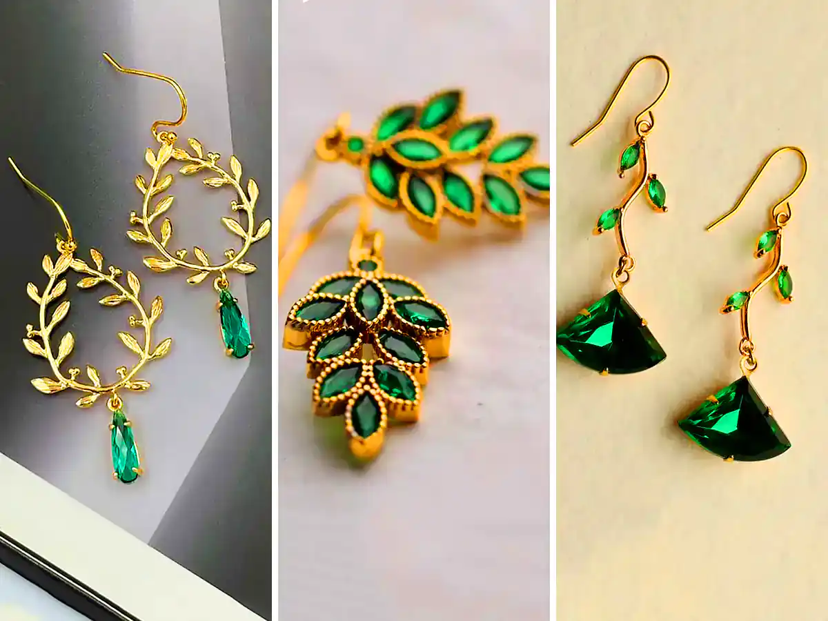 گوشواره گندم زمردی