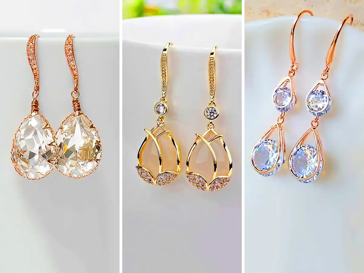 گوشواره نگیندار طلای بزرگ
