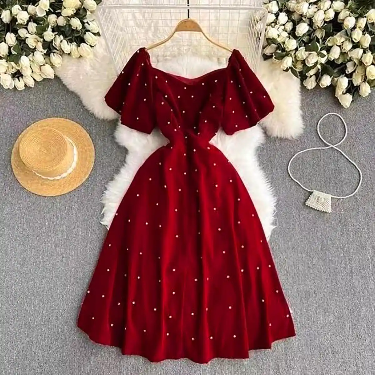 پیراهن توخونگی خال خالی