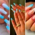 طراحی ناخن مرمری شیک آبی؛ ۱۵ طرح جذاب و شیک برای عاشقان رنگ آبی
