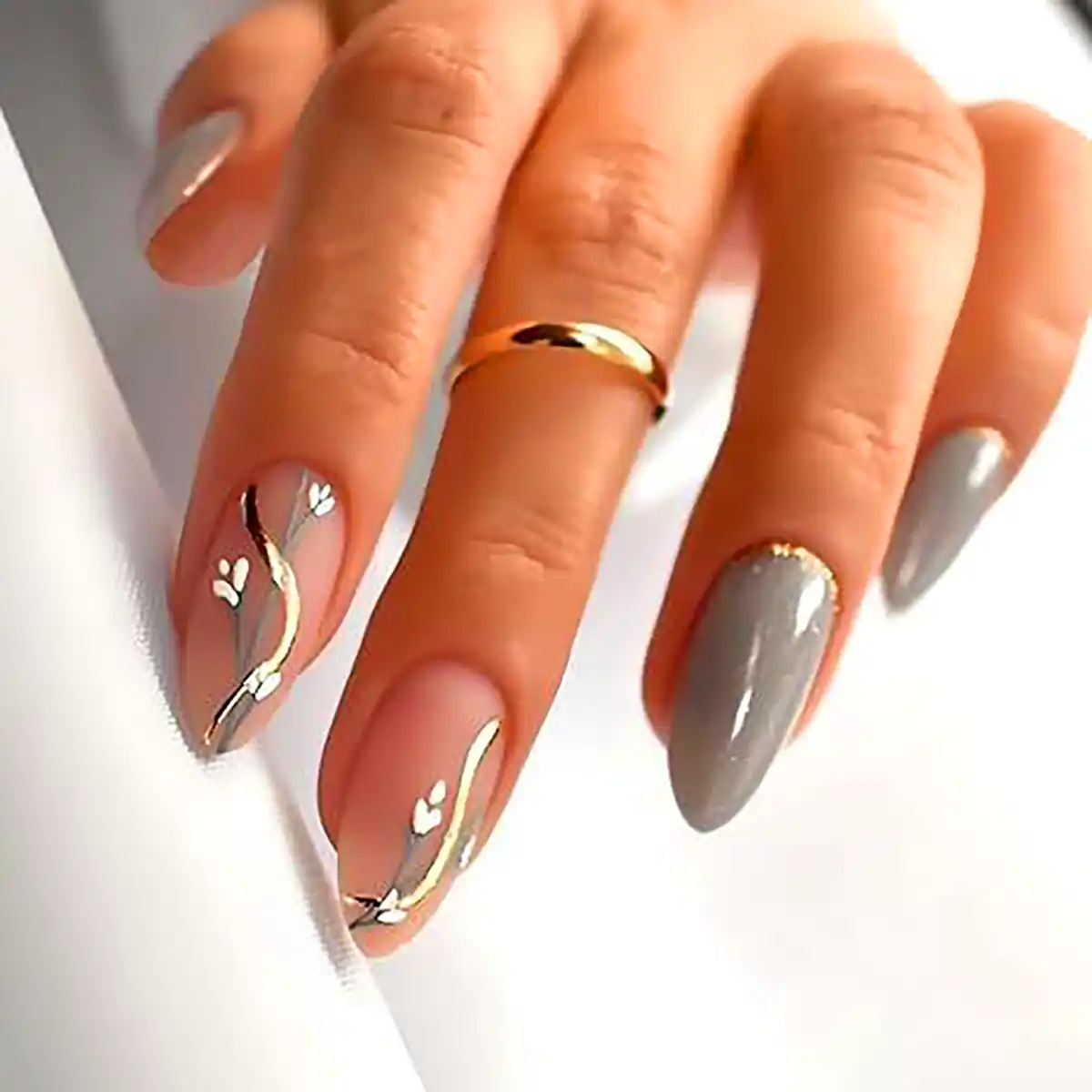 طراحی ناخن مرمری شیک آبی 
