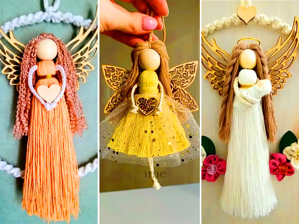 دیوارکوب فرشته مادر مکرومه