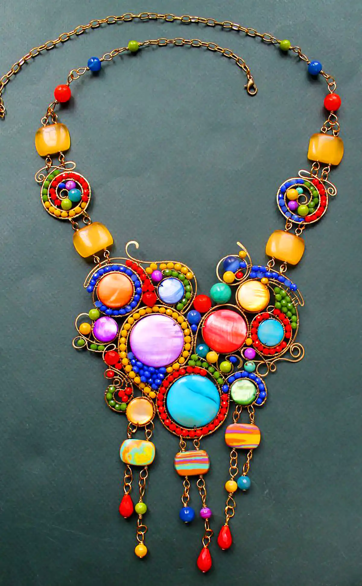 گردنبند چوکر رنگارنگ هندی