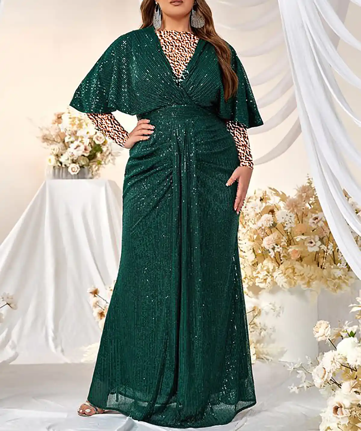 لباس مجلسی سبز تیره