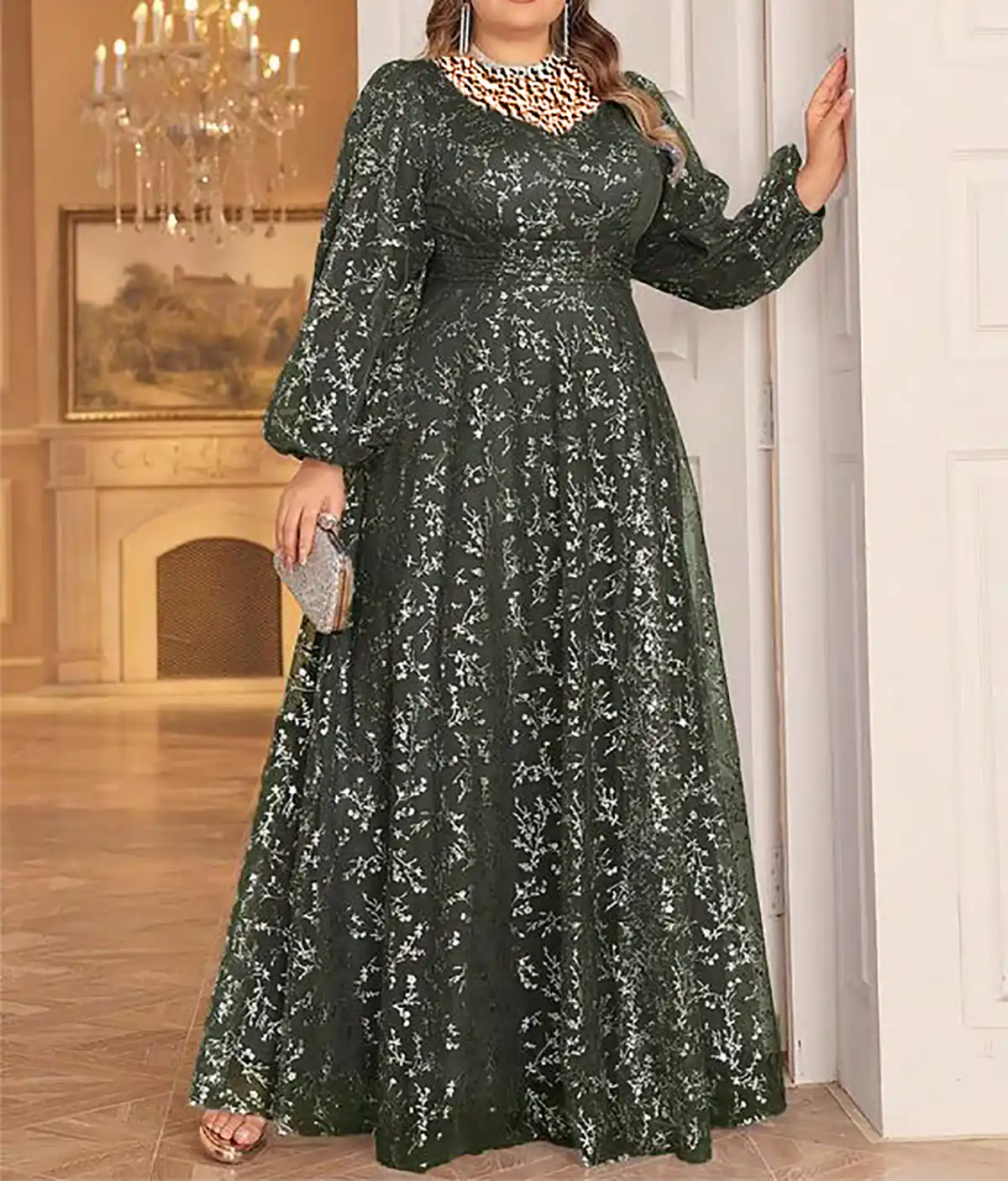 لباس مجلسی سبز تیره