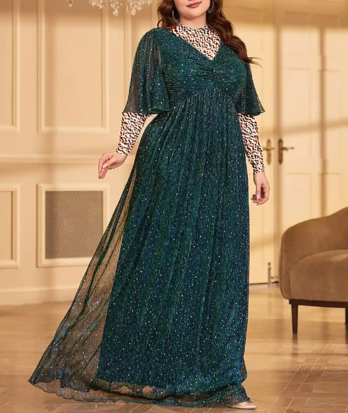 لباس مجلسی سبز تیره