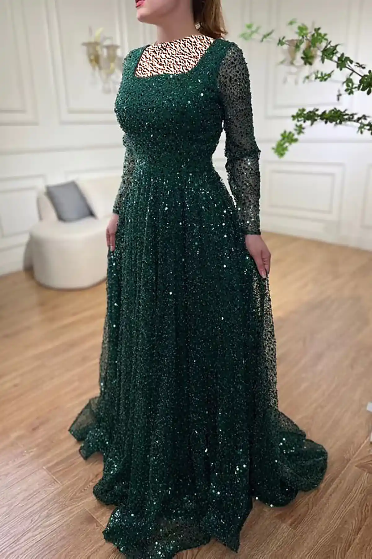 لباس مجلسی سبز تیره