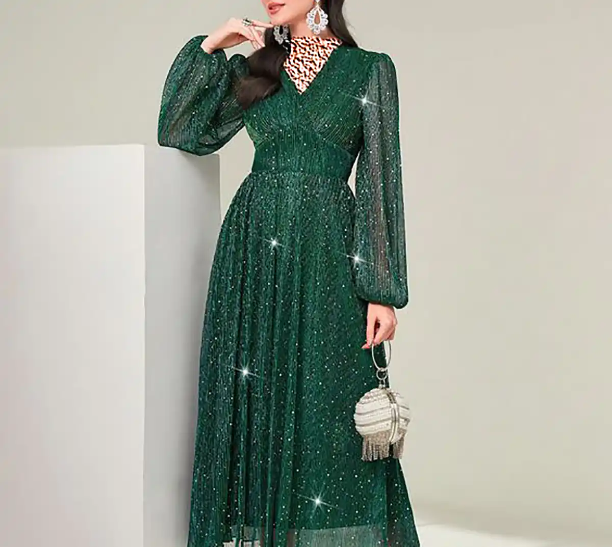 لباس مجلسی سبز تیره