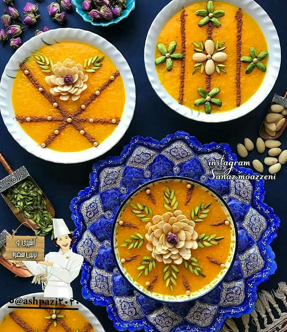 تزئین خلاق و دلپذیر شله زرد