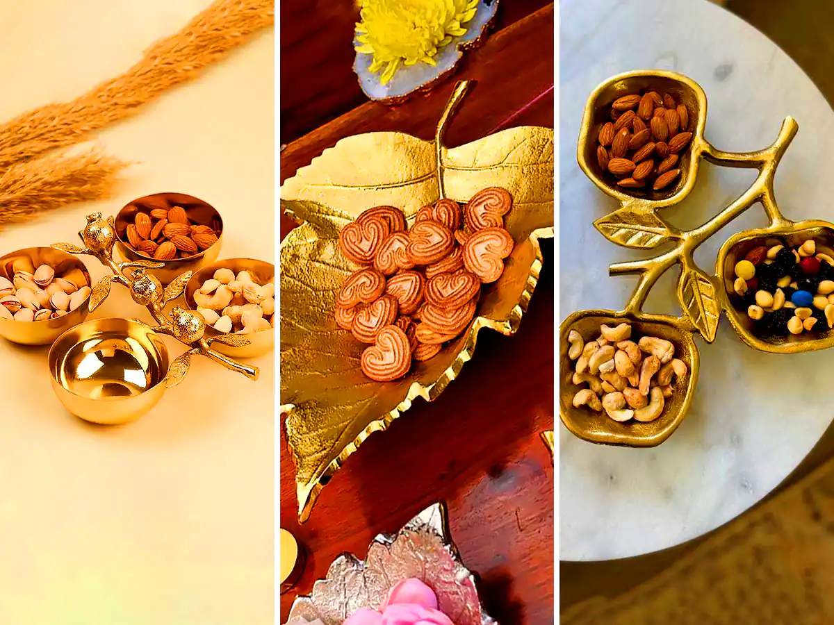ظروف سرو برنجی لوکس