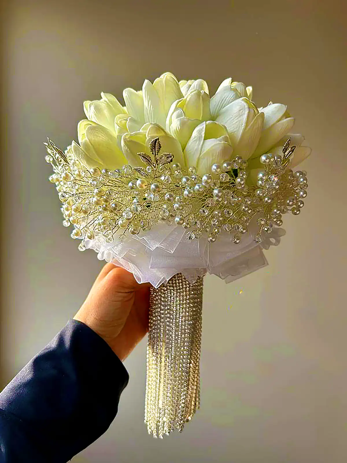 دسته گل کریستالی عروس