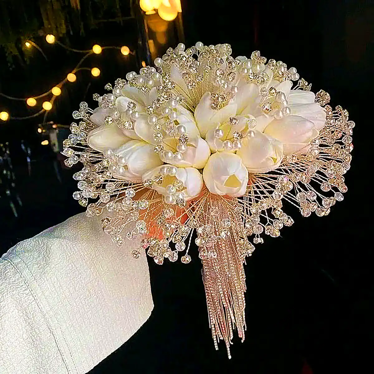 دسته گل کریستالی عروس