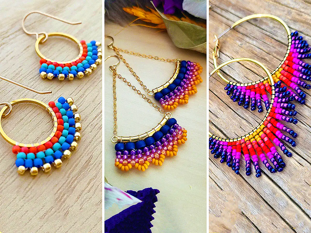 گوشواره‌های منجوقی چندرنگ