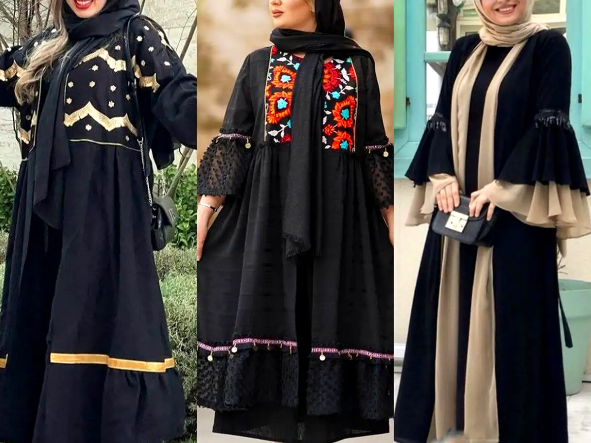 مانتو مشکی چین دار