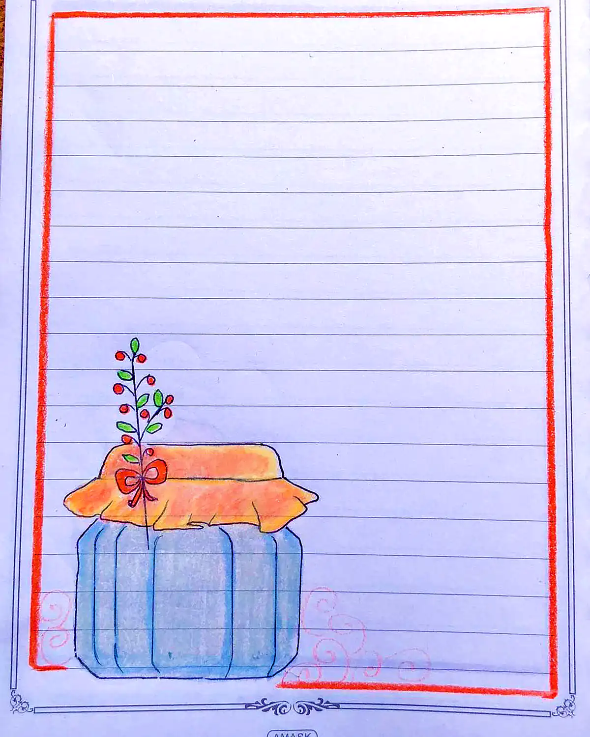 دیزاین حاشیه دفتر مشق