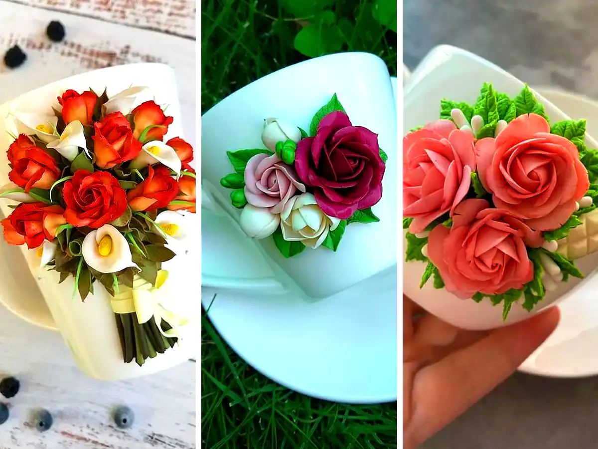 فنجون چای گل برجسته