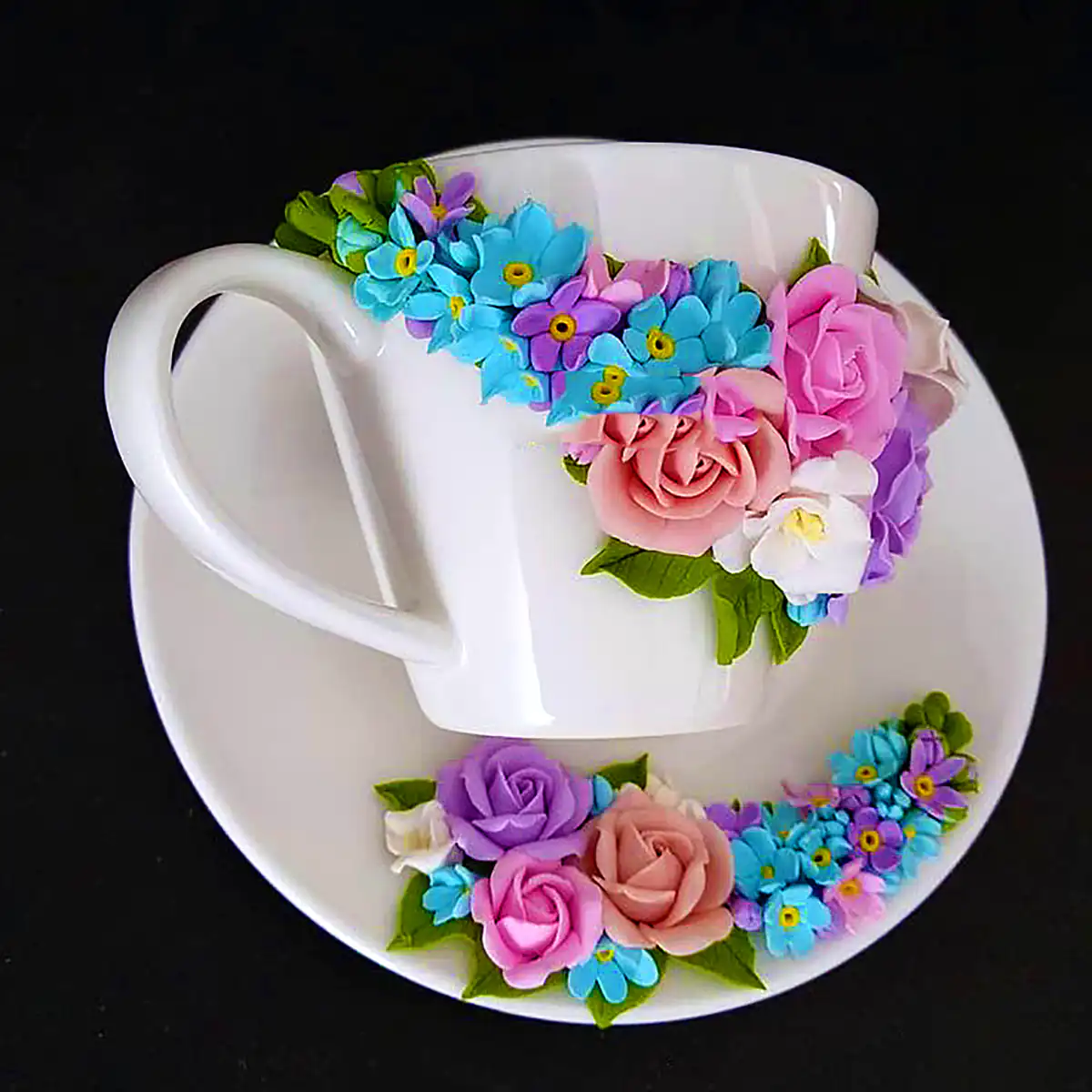 فنجون چای گل برجسته