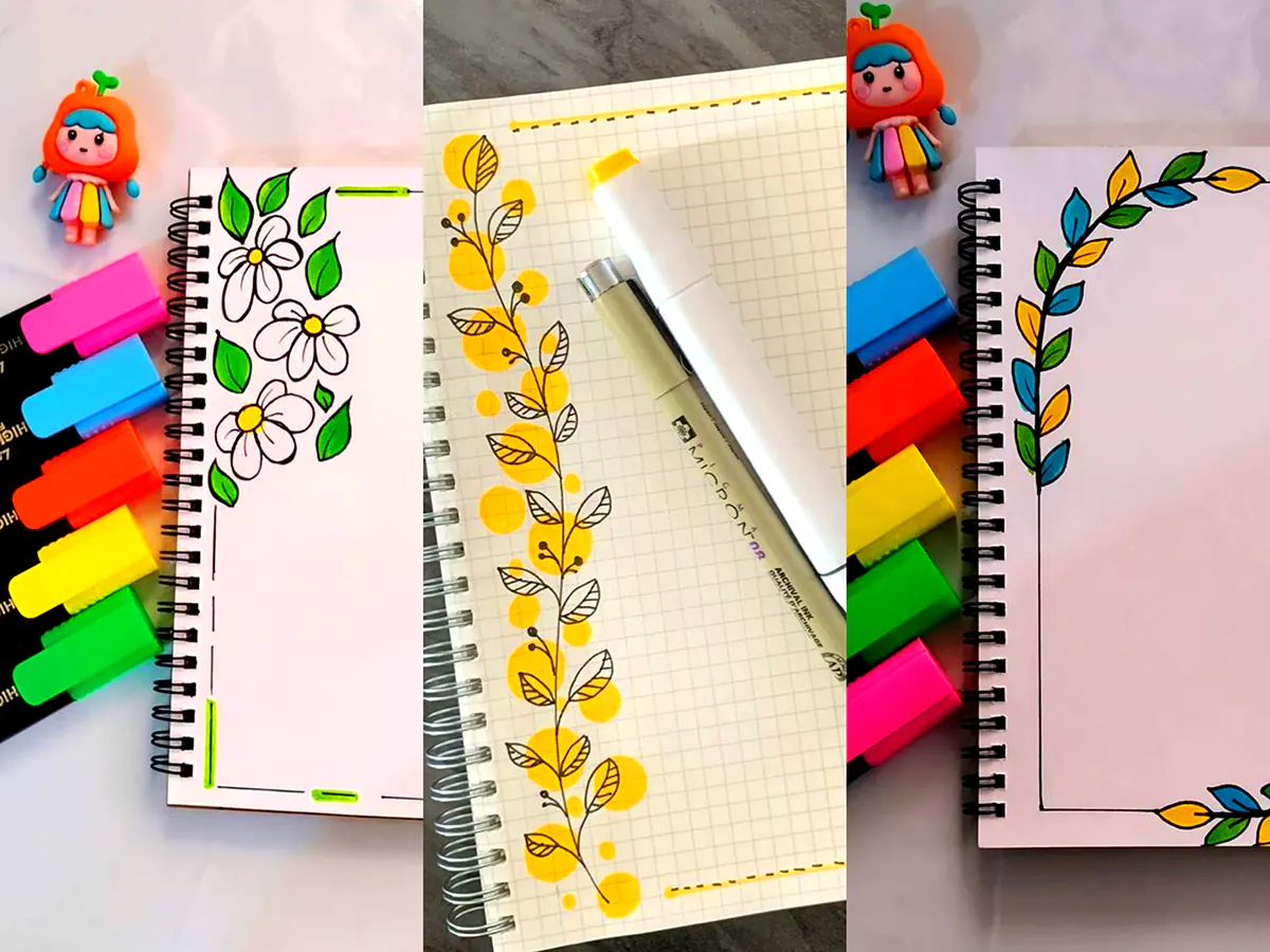 حاشیه دفتر مشق گلدار فانتزی