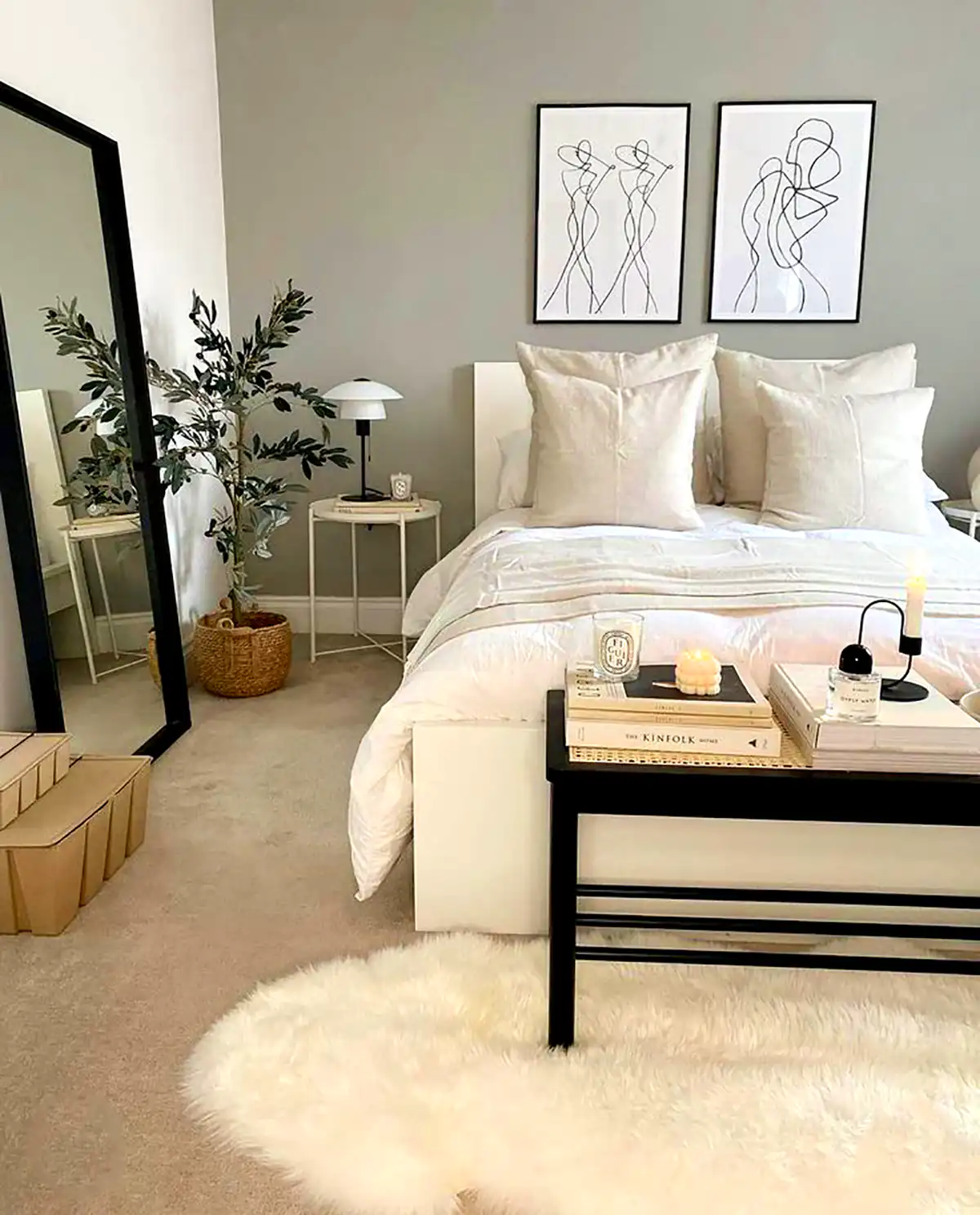 دیزاین خاکستری اتاق خواب