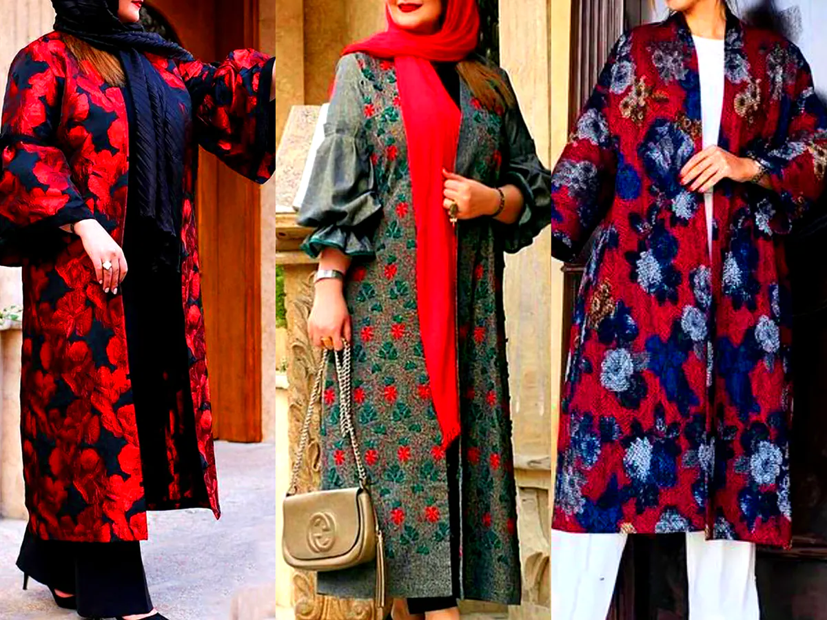 مانتو ژاکارد گلدار