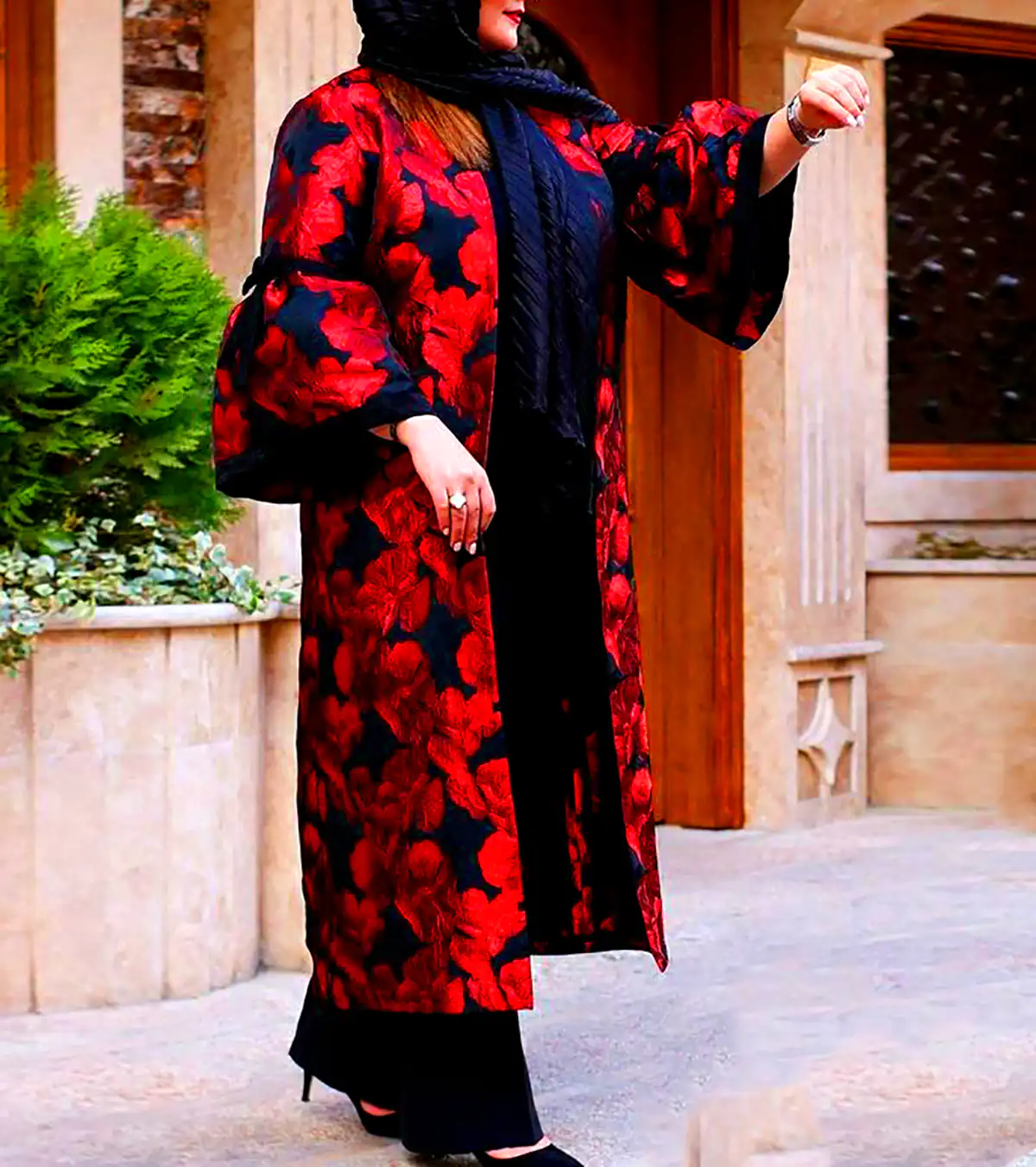 مانتو ژاکارد گلدار