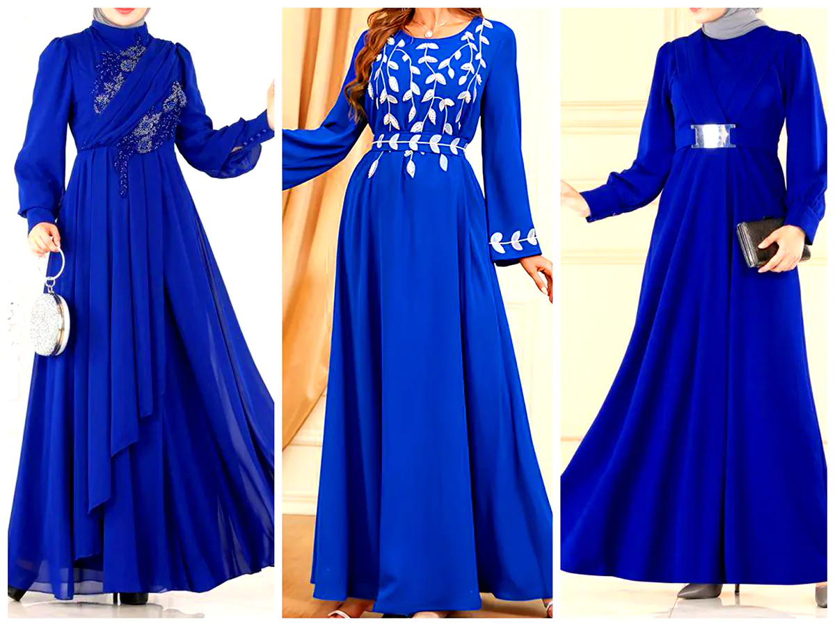 ماکسی مجلسی آبی کاربنی