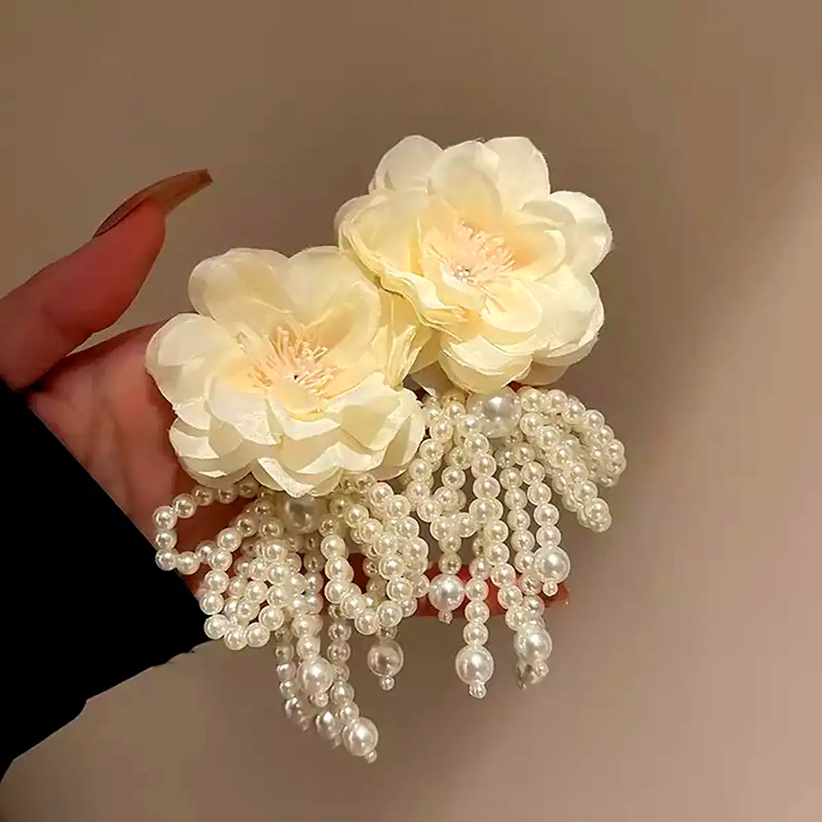 گوشواره گل پارچه ای