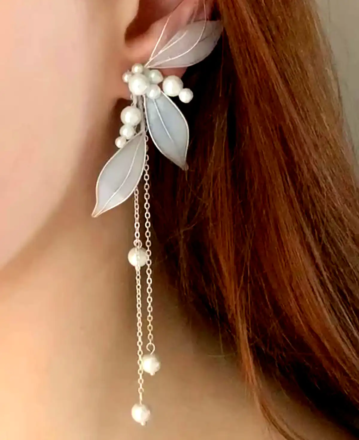 گوشواره گل پارچه ای