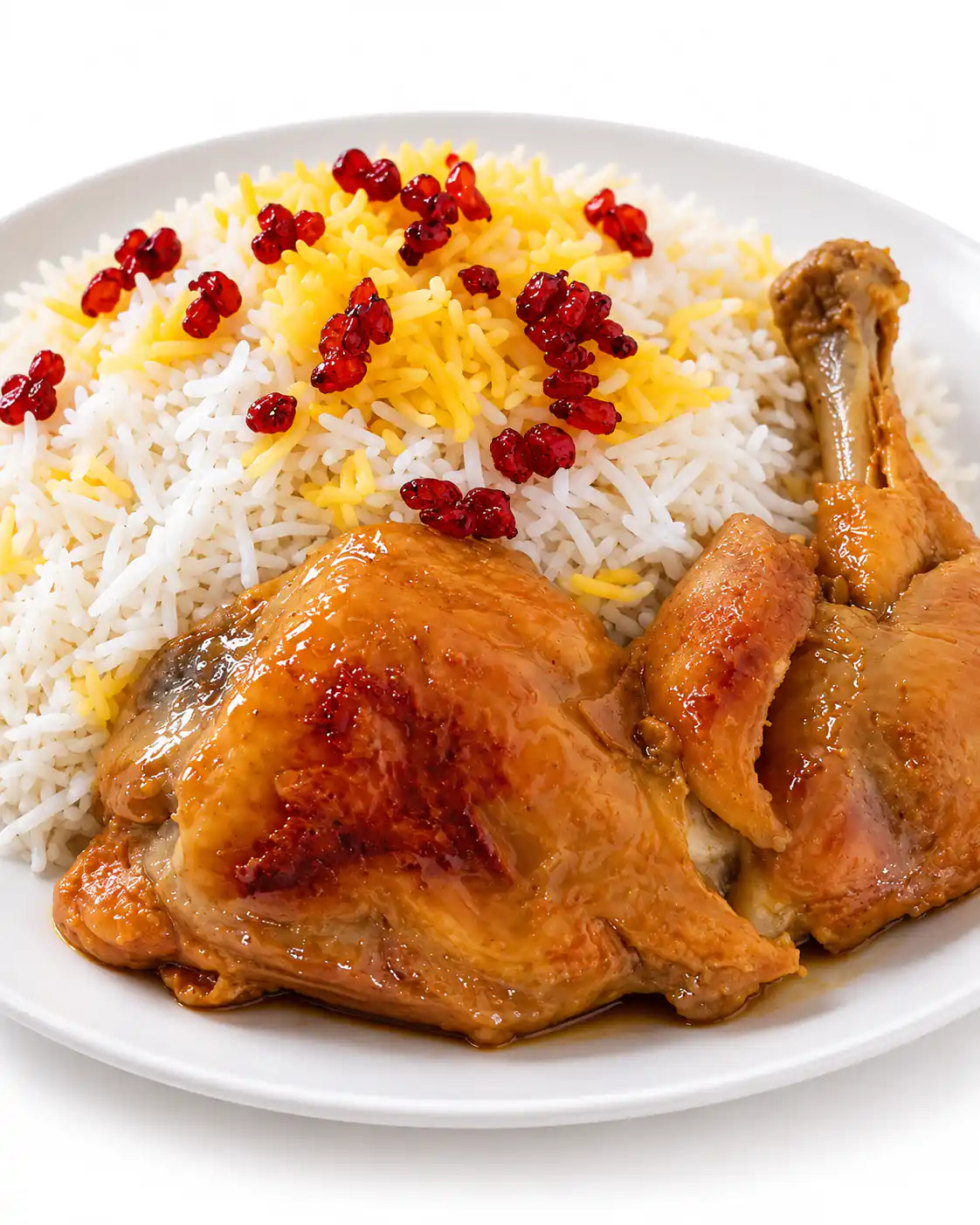طرز تهیه چلو مرغ زعفرانی مجلسی؛ طلایی و خوش عطر